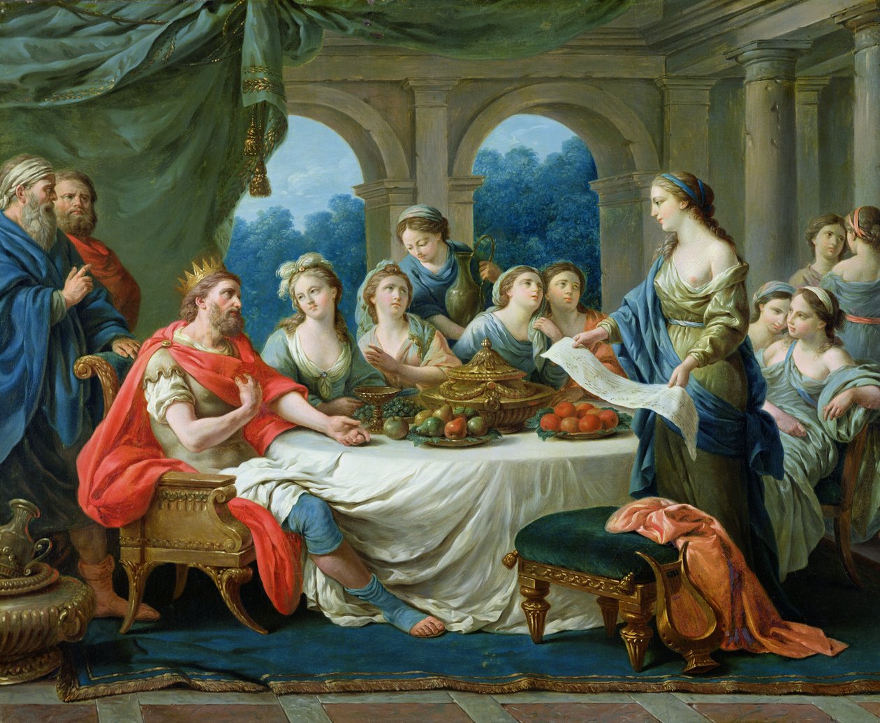 Esther und Ahasverus, ca. 1775-80 von Francois Langrenee
