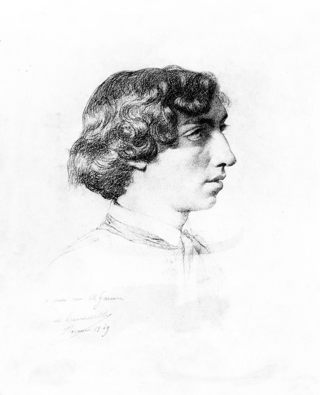 Porträt von Charles Garnier als junger Mann, 1849 von Francois Leon Benouville