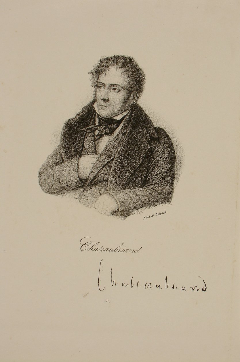 Porträt von Francois Rene (1768-1848) Vicomte de Chateaubriand von Francois Seraphin Delpech