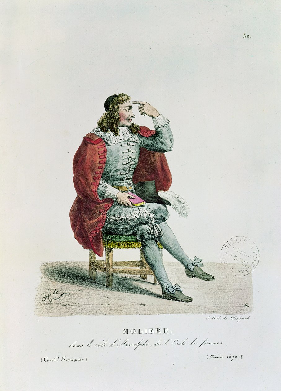 Porträt von Moliere (1622-73) in der Rolle des Arnolfe aus 
