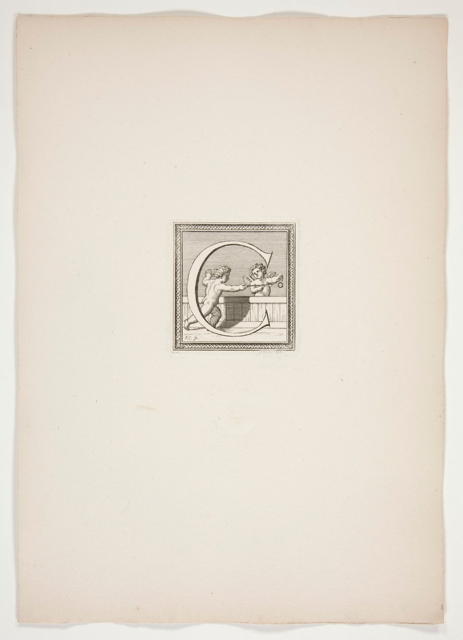 C-Monogramm mit Putti von Francois Chauveau