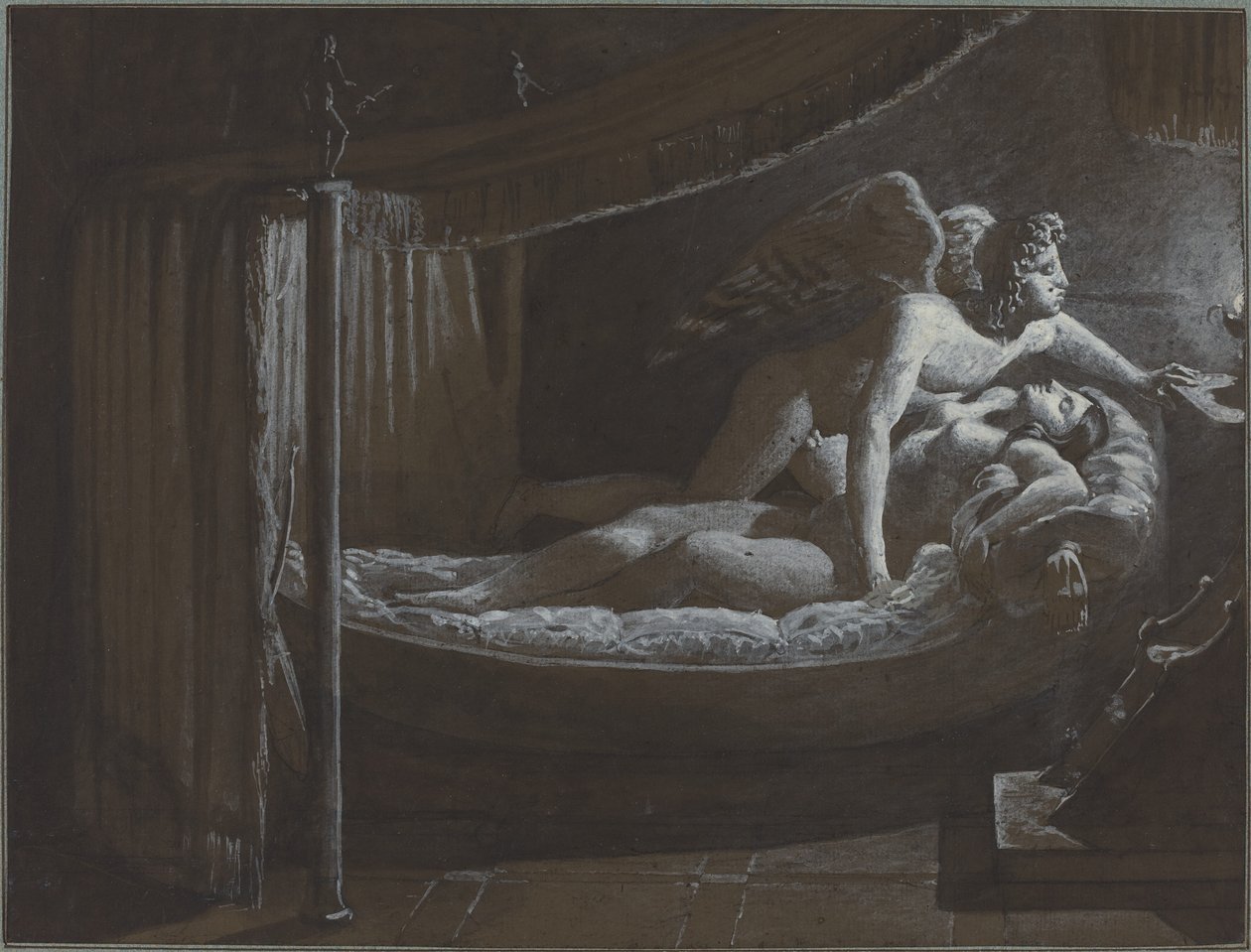 Amor mit Psyche, die die Lampe löscht von Francois Edouard Picot