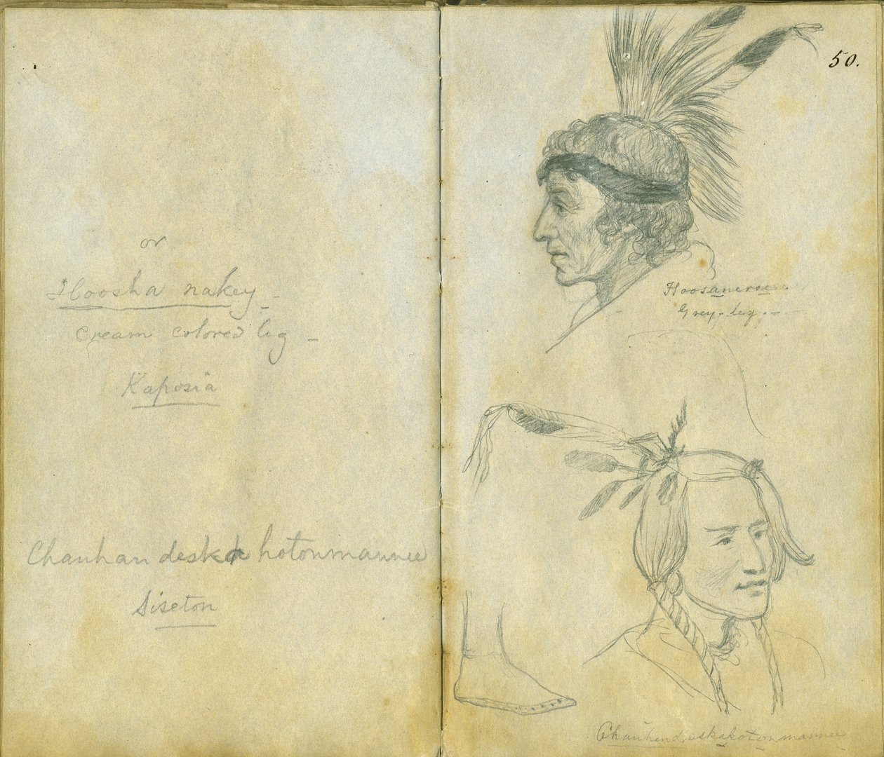 Porträts von Grey Leg und einem unbekannten Sisseton-Mann, 1851 von Frank Blackwell Mayer
