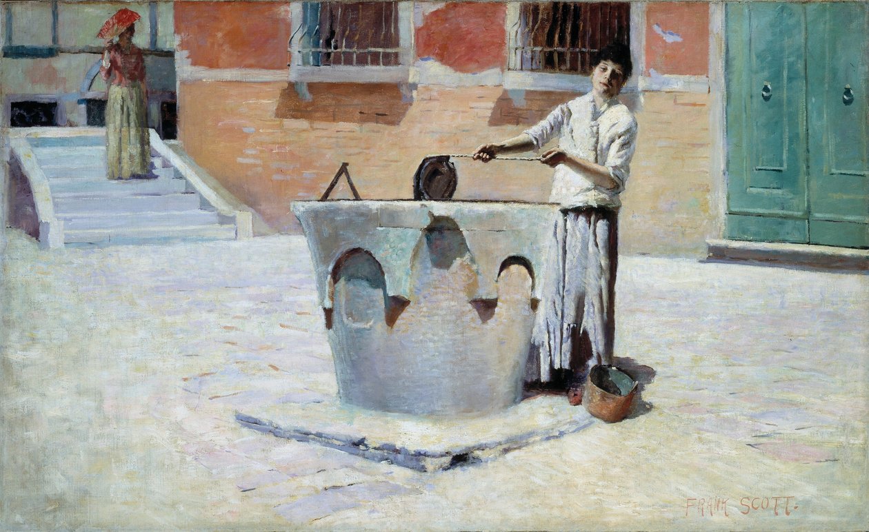 Italienische Szene nahe der Fontaine von Frank Edwin Scott
