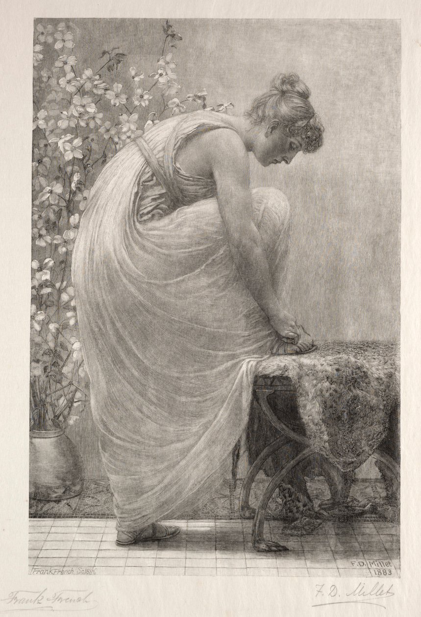Das Schnüren der Sandale von Frank French