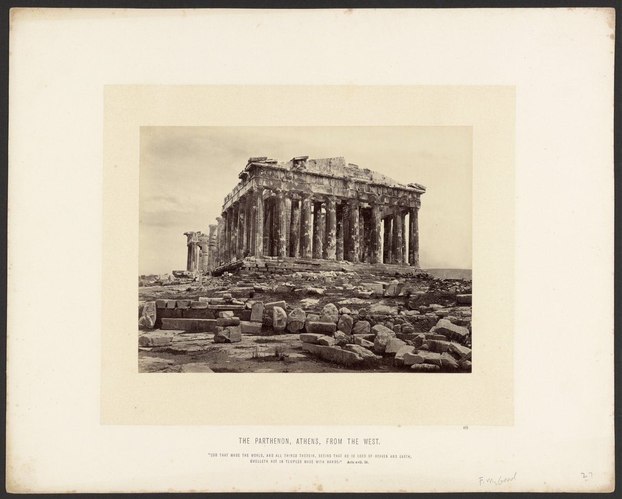 Das Parthenon, Athen, von Westen von Frank Mason Good
