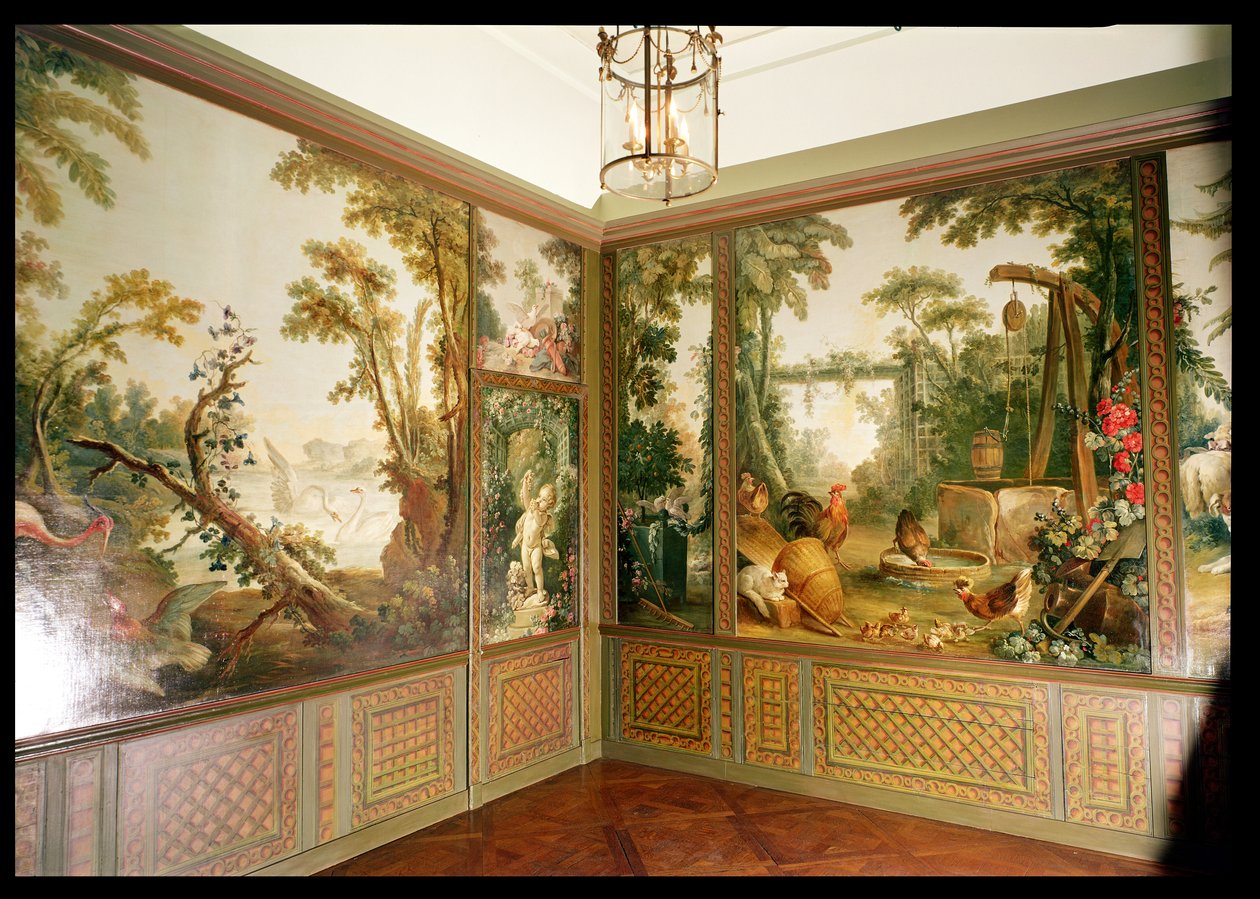 Bemalte Wandpaneele im Salon von Gille Demarteau (1722-76) von François Boucher