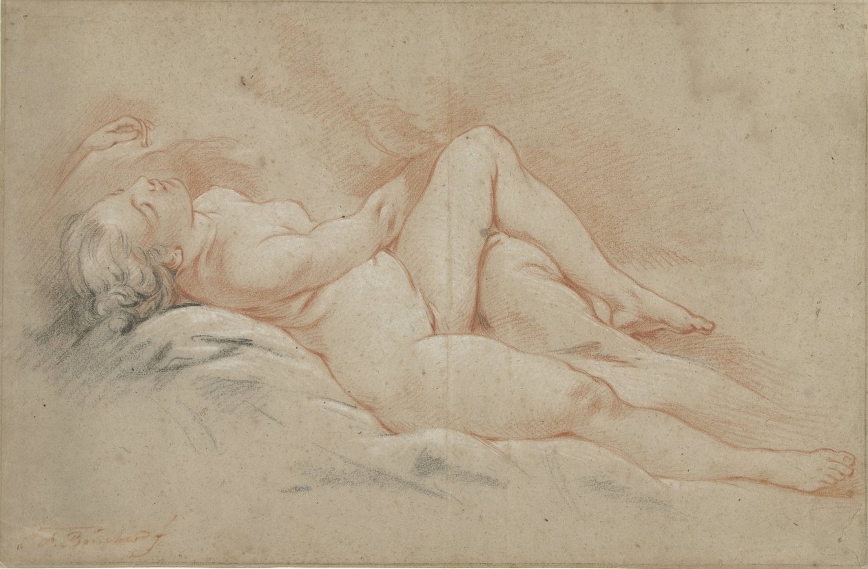Rücklings liegender weiblicher Akt von François Boucher