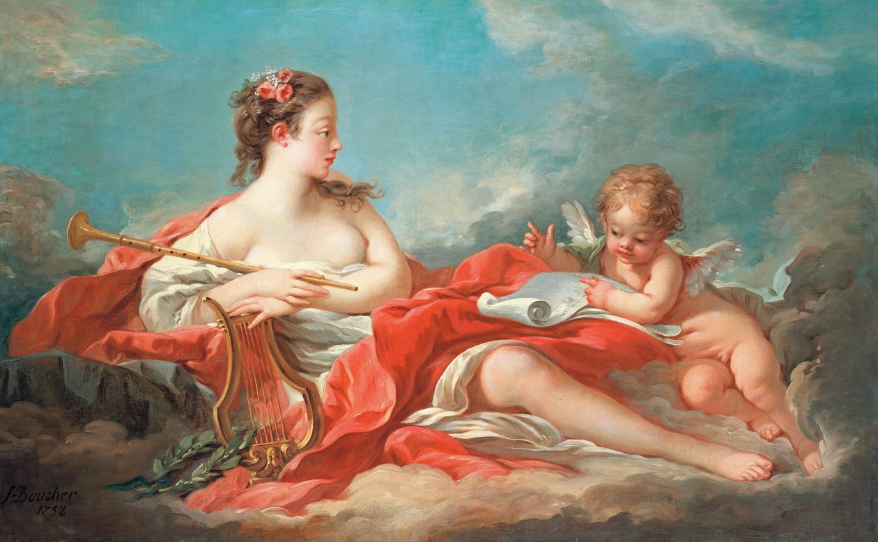 Erato, die Muse der Liebesdichtung von François Boucher