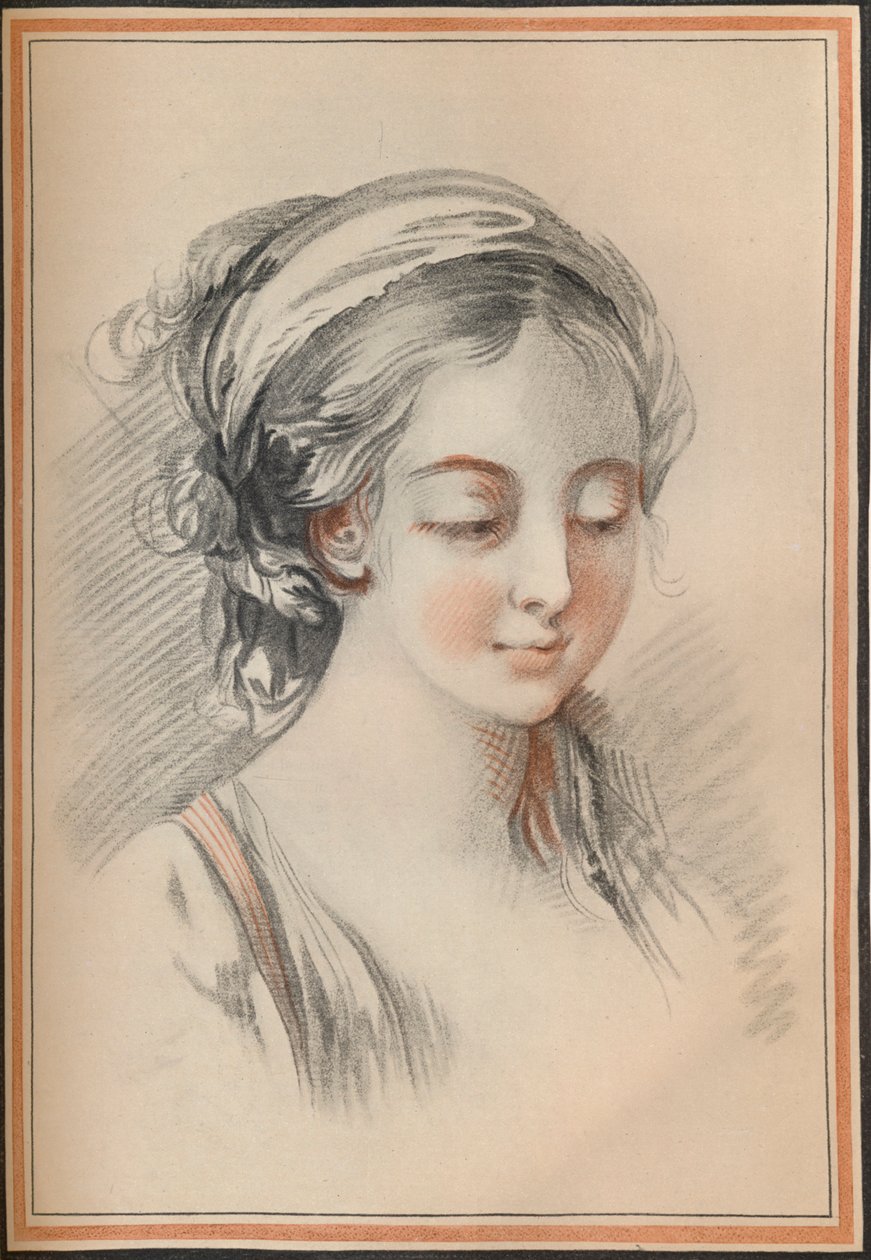 Kopf eines Mädchens, um 1746 von François Boucher