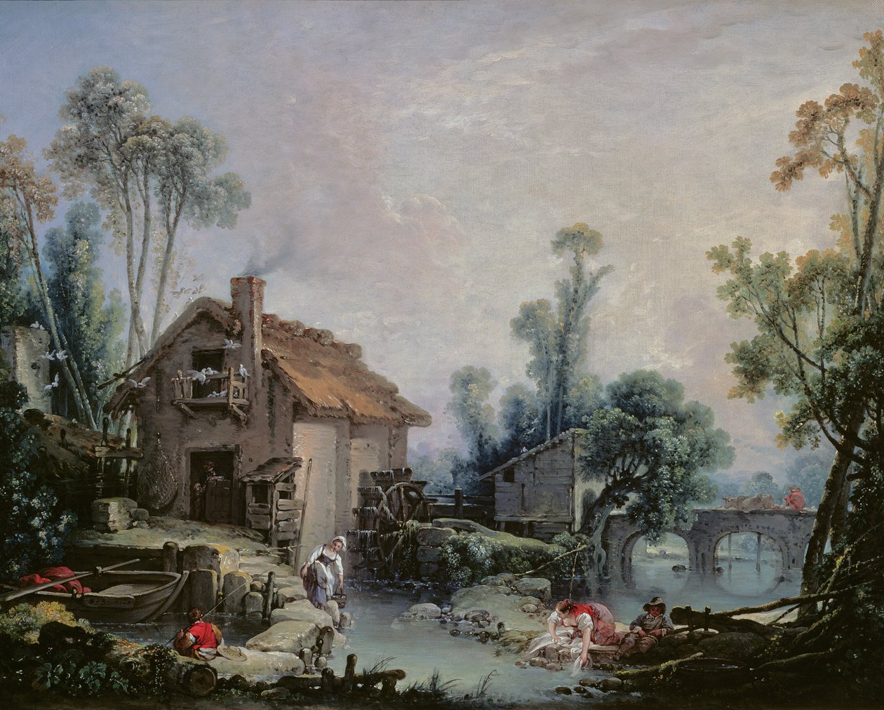 Landschaft mit einer Wassermühle, 1755 von François Boucher