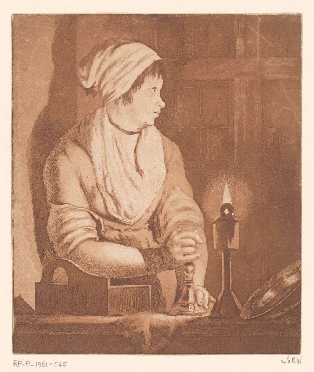 Frau bei Kerzenlicht von François Philippe Charpentier (possibly)