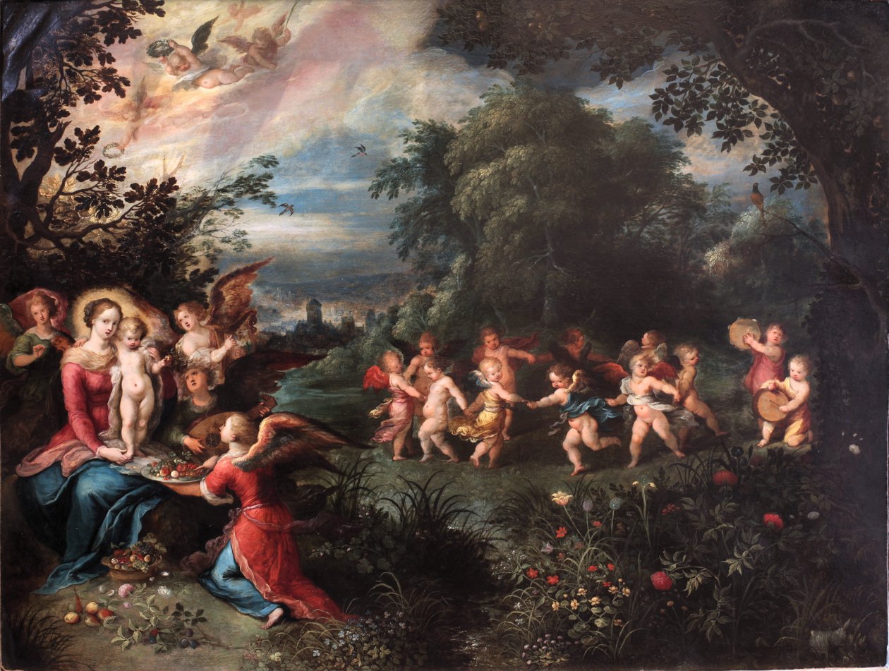 Jungfrau und Kind in einer Landschaft von Frans II Francken the Younger