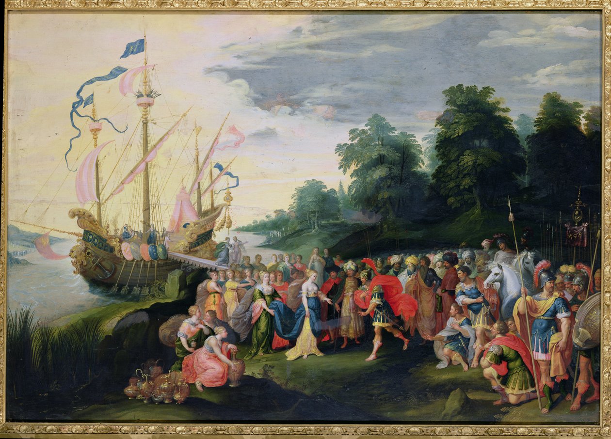 Die Landung von Kleopatra (69-30 v. Chr.) in Tarsus von Frans II Francken the Younger