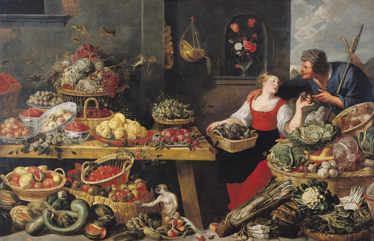 Obst- und Gemüsemarkt von Frans Snyders or Snijders