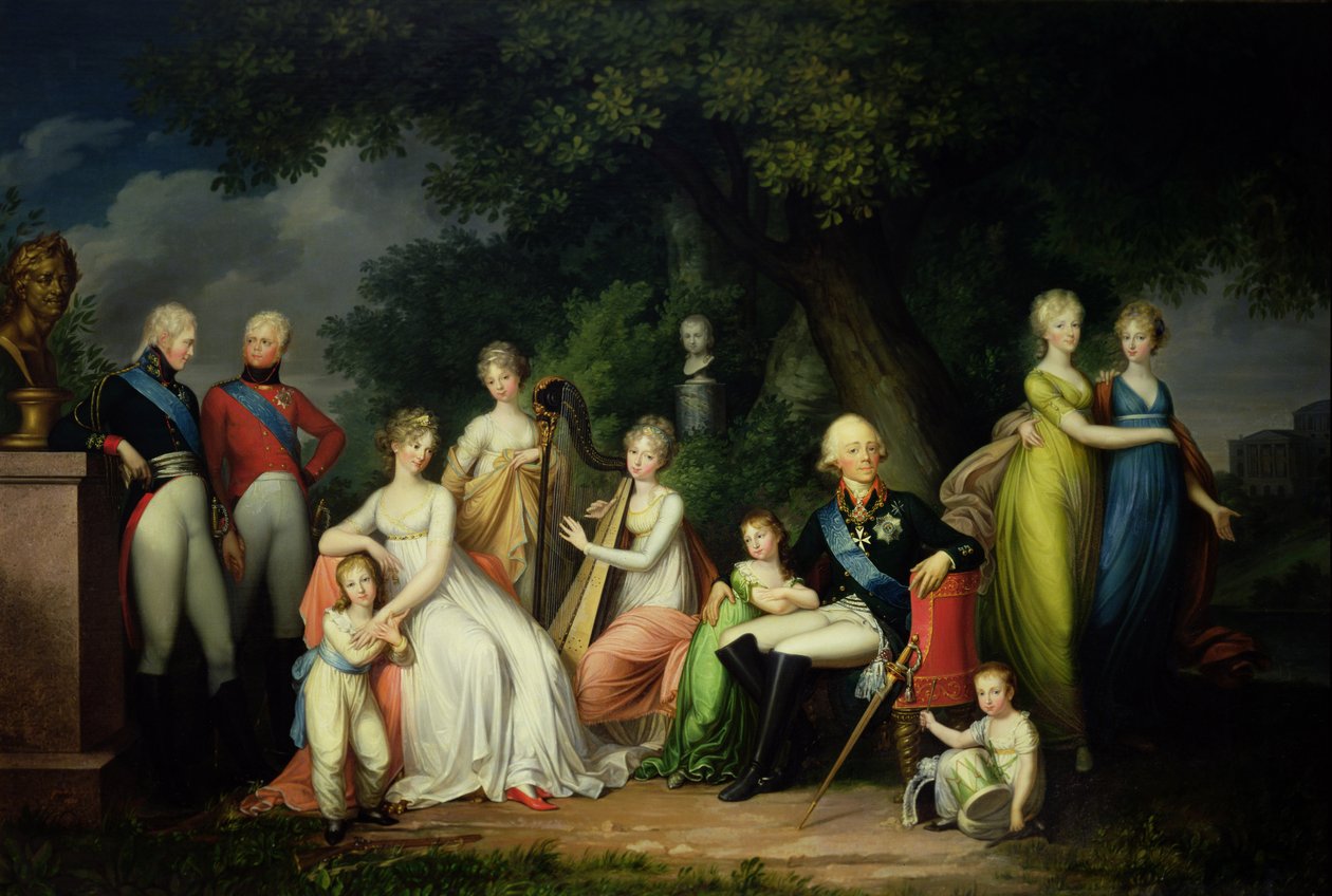 Paul I. (1754-1801), Maria Feodorovna (1759-1828) und ihre Kinder, um 1800 von Franz Gerhard von Kugelgen