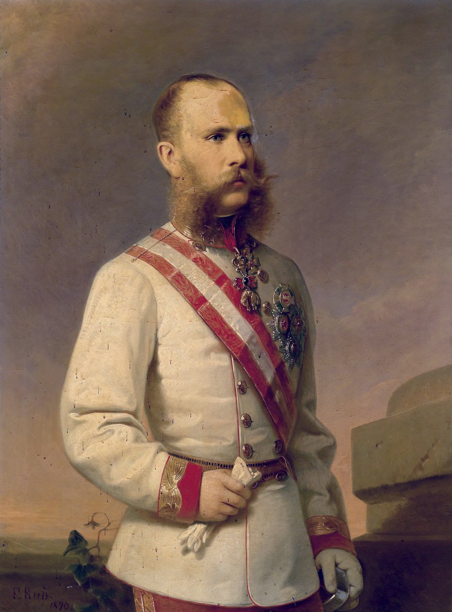 Kaiser Franz Joseph I. von Österreich in Uniform mit Ordensschmuck von Franz Russ the Younger