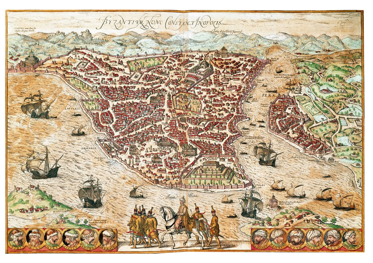 Karte von Byzanz von Franz Hogenberg