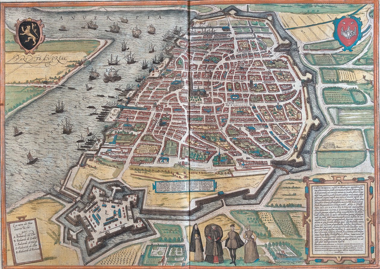 Plan von Antwerpen von Franz Hogenberg