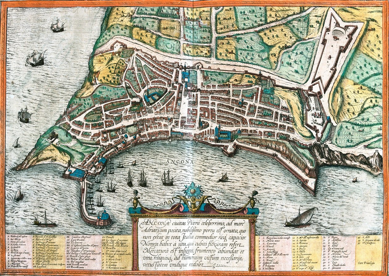 Plan von Ancona, Italien von Franz Hogenberg