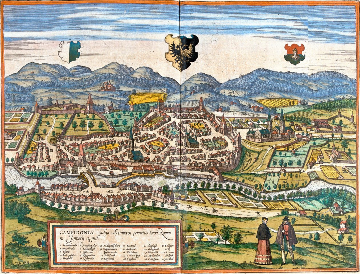 Plan von Kempten, Deutschland von Franz Hogenberg