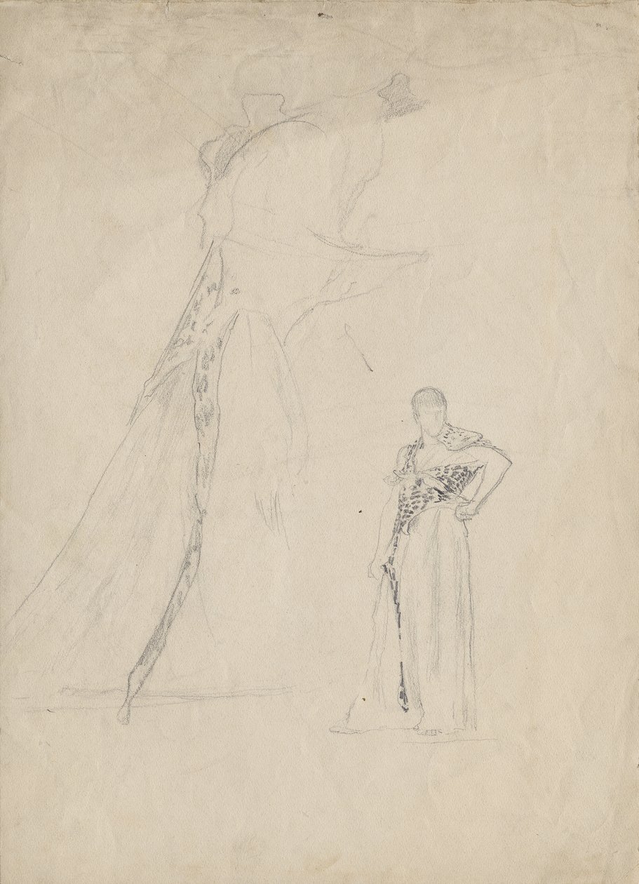 Draperiestudie mit Leopardenfell von Franz von Matsch