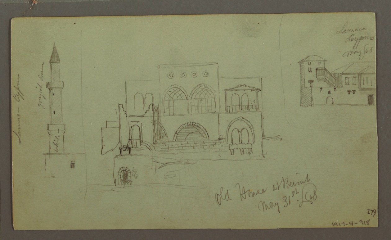 Zeichnung, Altes Haus, Beirut, 1868 von Frederic Edwin Church