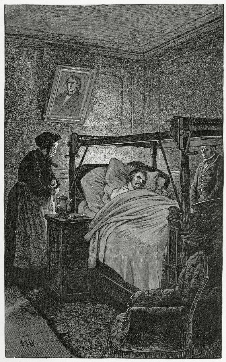 Tod von Balzac - Illustration aus Choses vues, 19. Jahrhundert von Frederic Theodore Lix