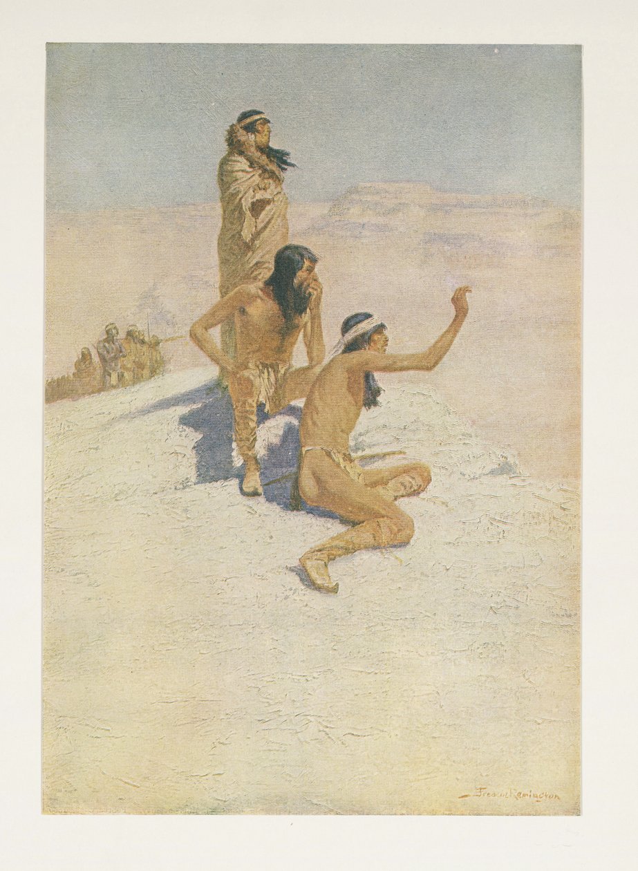 Cabeza de Vaca in der Wüste, aus Colliers Weekly, 1906 von Frederic Remington