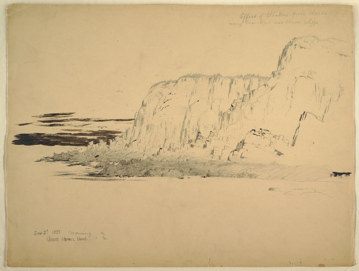 Zeichnung, Klippen, September 1851 von Frederic Edwin Church