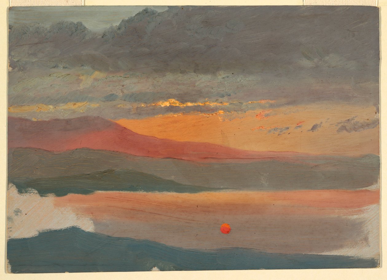 Zeichnung, Wolkenstudien bei Sonnenuntergang, 1860–70 von Frederic Edwin Church