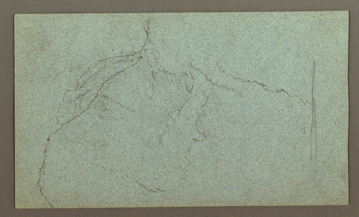 Zeichnung, Wasserfälle, möglicherweise 1868 von Frederic Edwin Church
