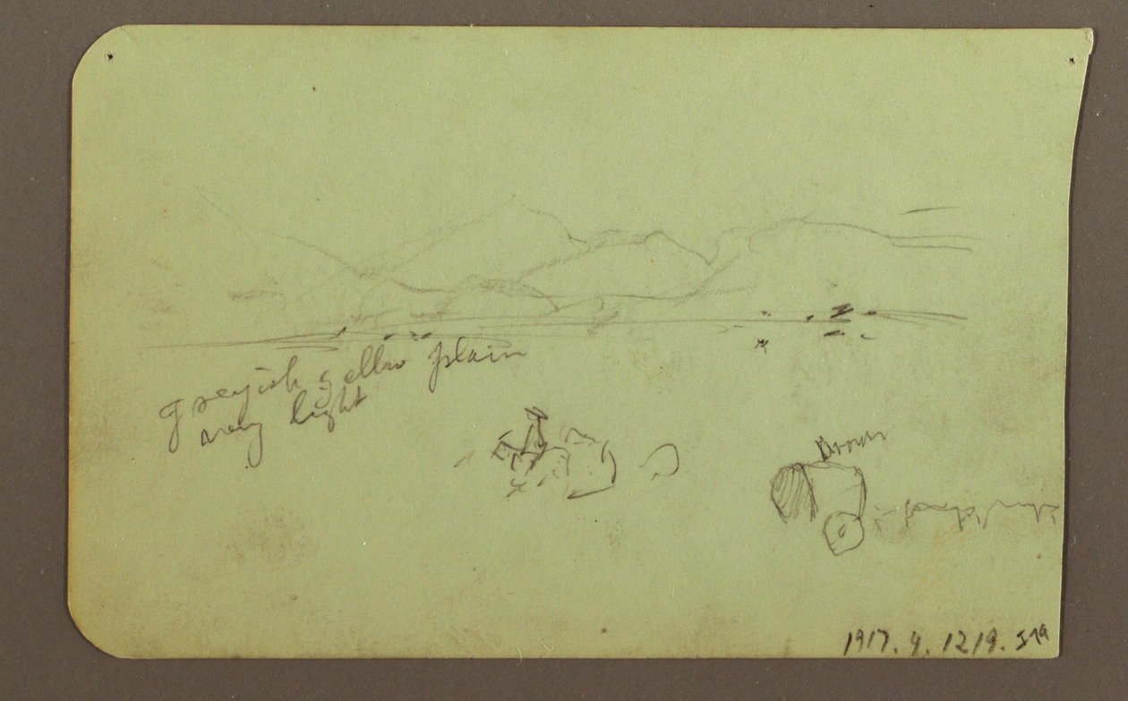 Figuren, Verso: Figur, Landschaft, 1883 von Frederic Edwin Church