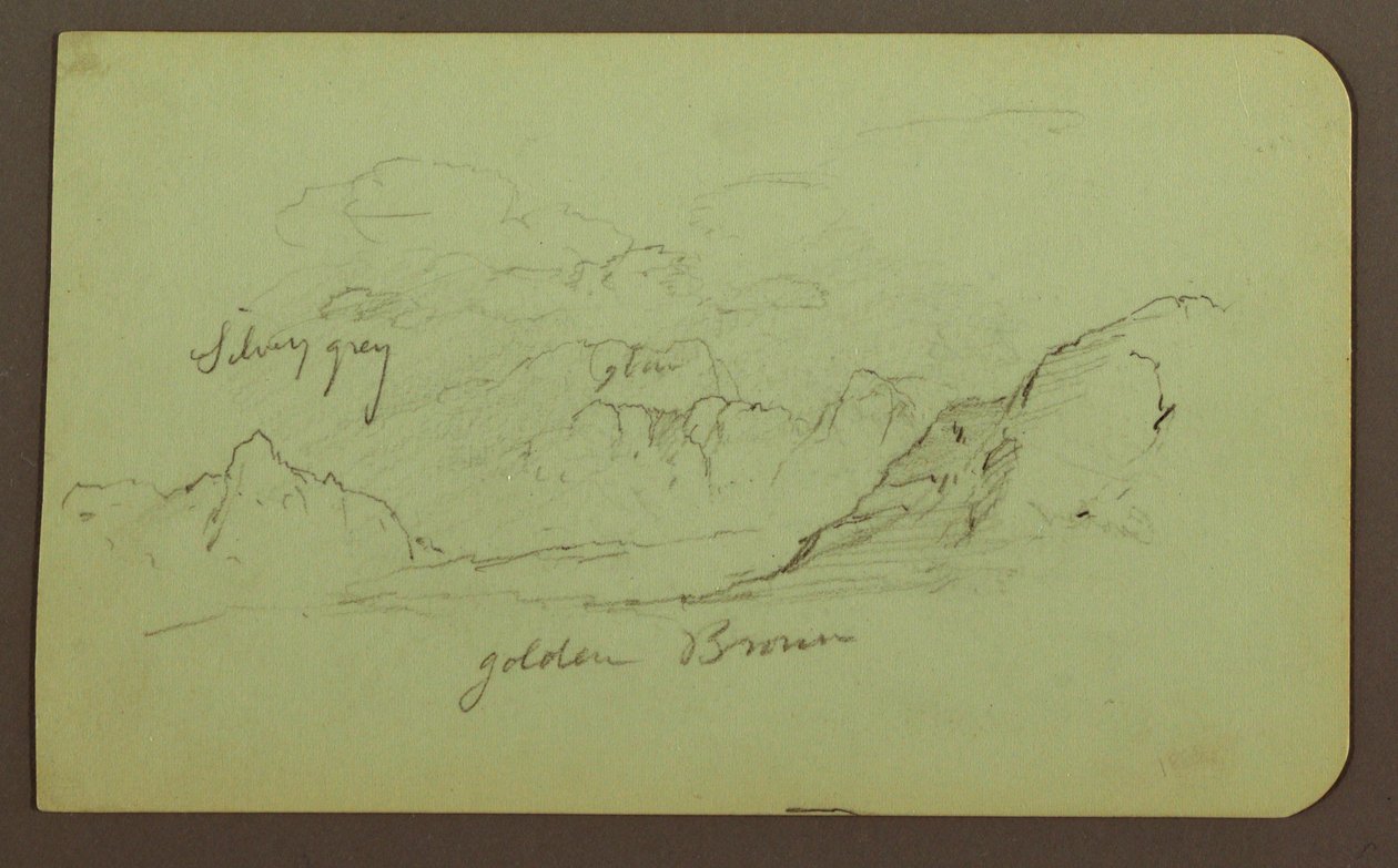 Zeichnung, Landschaft; Rückseite: Figuren, Kirche, 1883 von Frederic Edwin Church