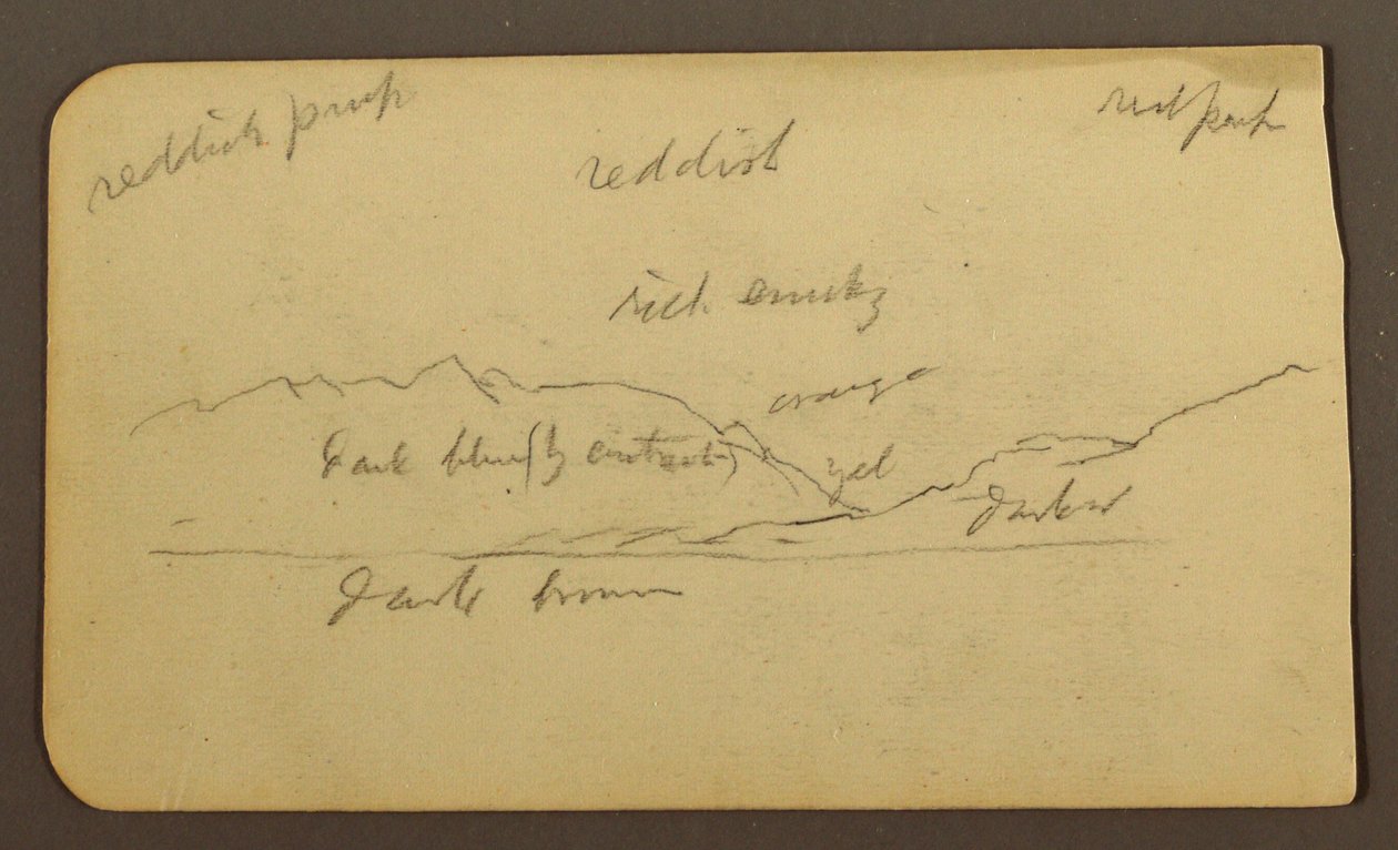 Zeichnung, Berglandschaft; Verso: Inschriften, 1885 von Frederic Edwin Church