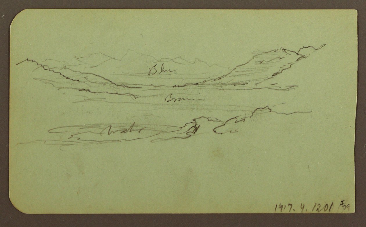 Zeichnung, Berglandschaft; Verso: Landschaft, 1883 von Frederic Edwin Church