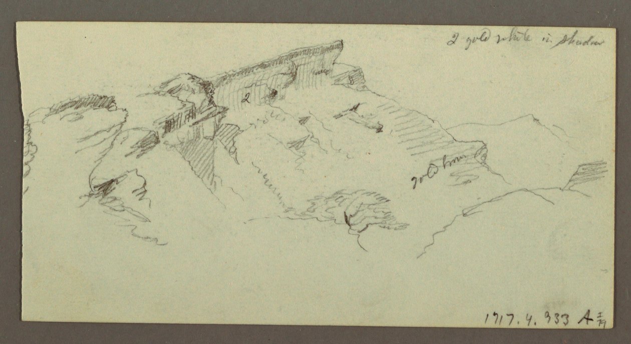Zeichnung, Berggipfel, möglicherweise 1868 von Frederic Edwin Church