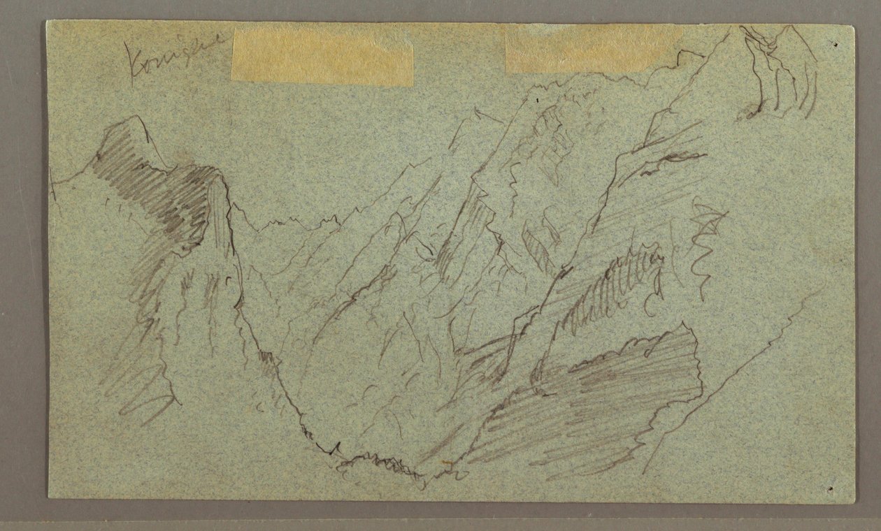 Zeichnung, Bergtal, möglicherweise 1868 von Frederic Edwin Church
