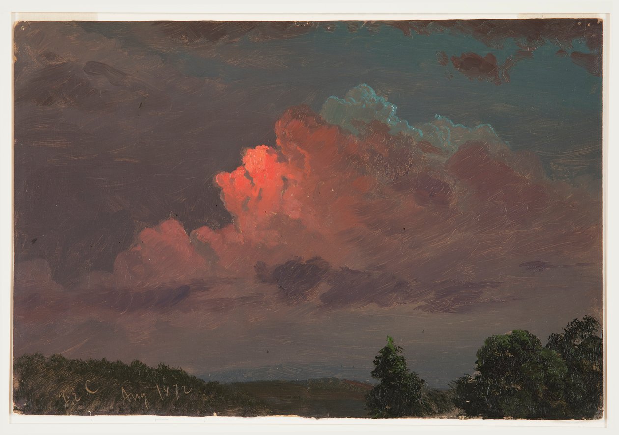 Zeichnung, Abenddämmerung bei Olana, August 1872 von Frederic Edwin Church