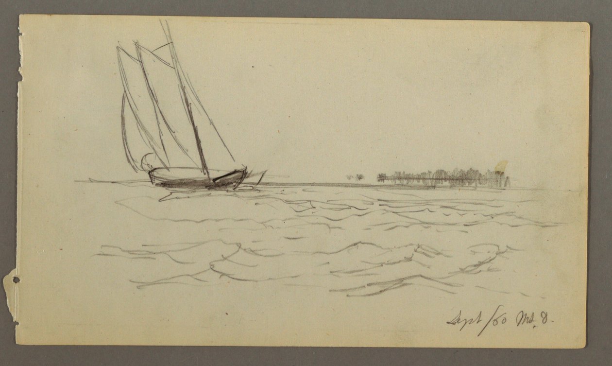 Segelboot auf Wellen reitend von Frederic Edwin Church