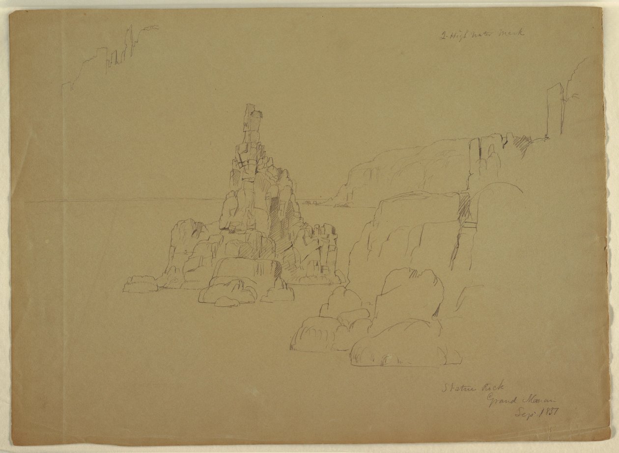 Zeichnung, Statuenfelsen, September 1851 von Frederic Edwin Church