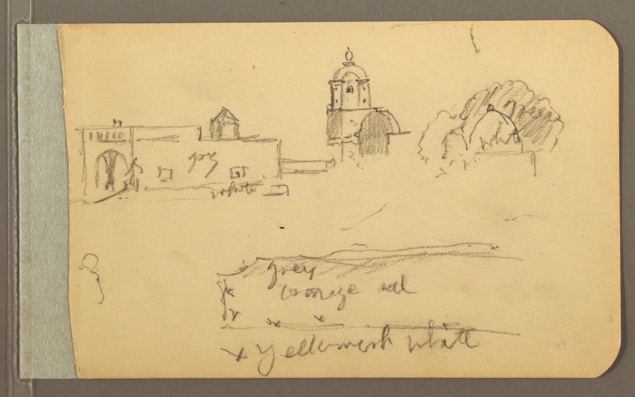 Zeichnung, Kirchturm, Kirchendom, 1889 von Frederic Edwin Church