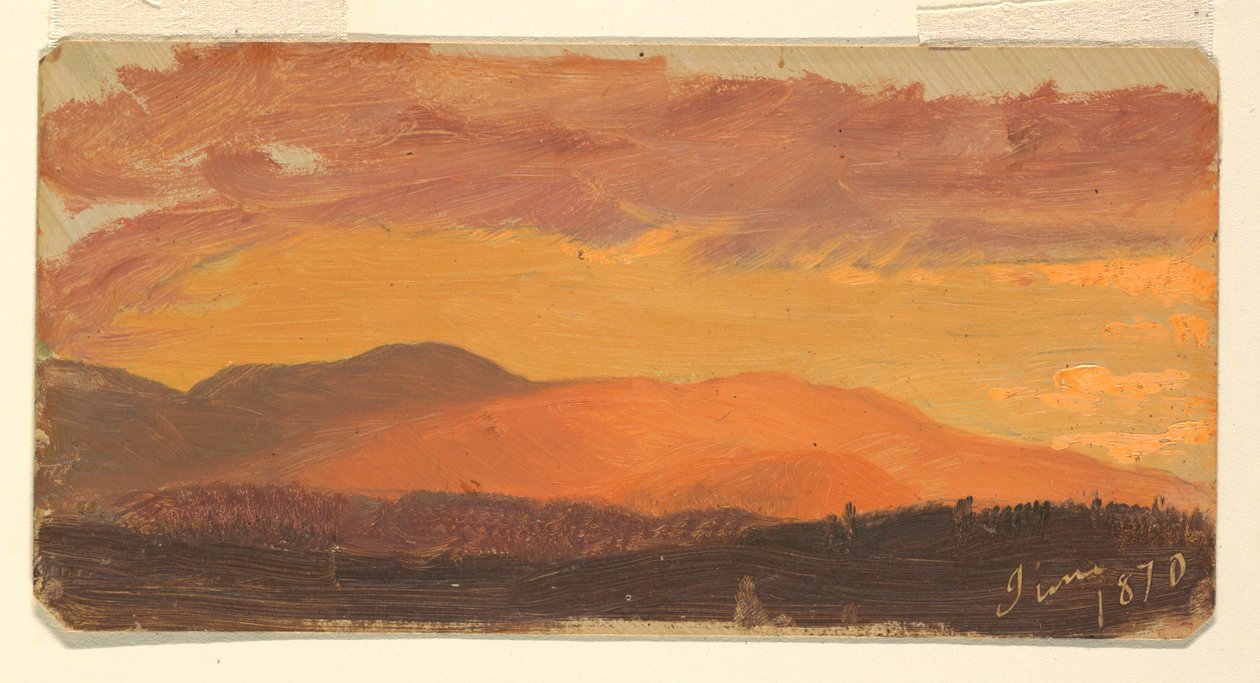 Zeichnung, Sonnenuntergang, Hudson Valley, Juni 1870 von Frederic Edwin Church