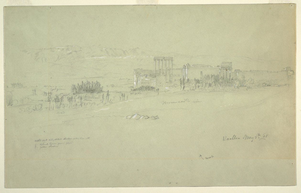 Zeichnung, Tempel, Baalbek, 6. Mai 1868 von Frederic Edwin Church