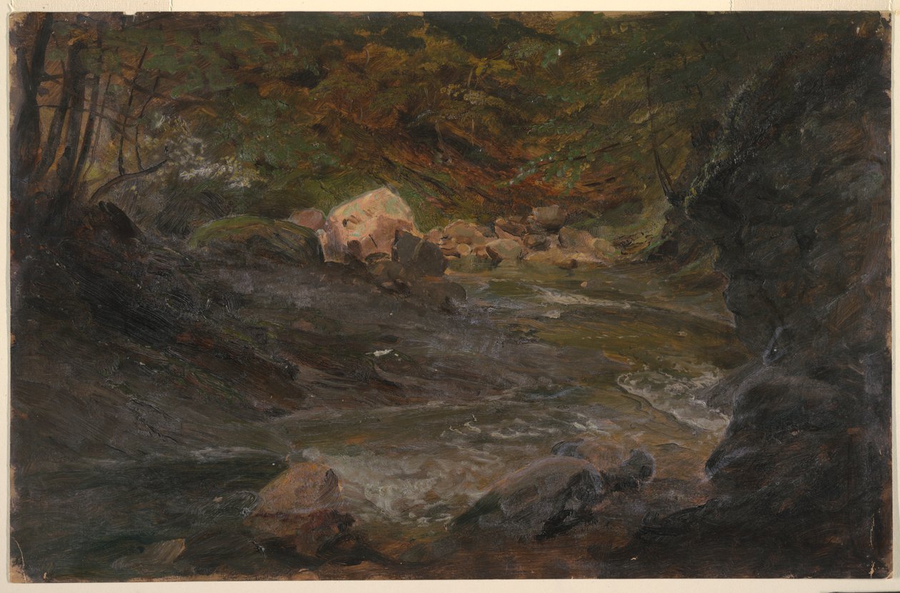 Zeichnung, Waldstrom, 1850–60 von Frederic Edwin Church