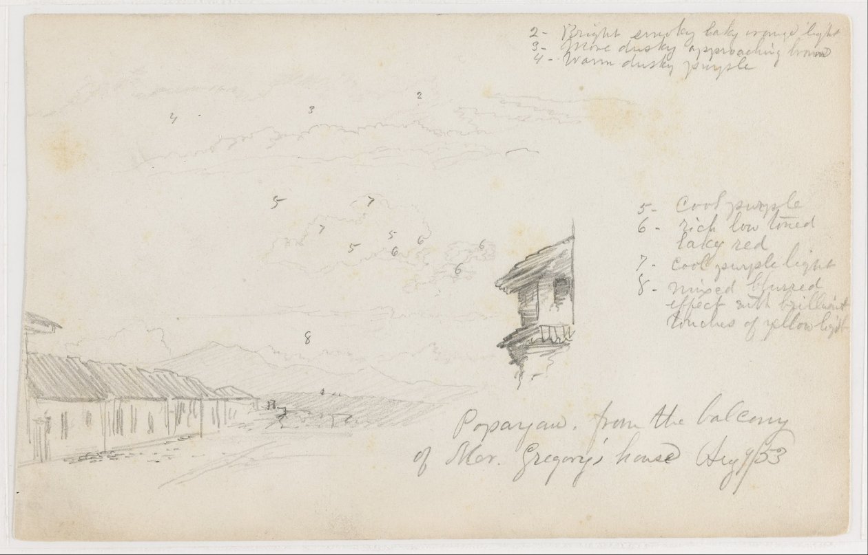 Popayan, Kolumbien; Rückseite: Berglandschaft, Kolumbien von Frederic Edwin Church