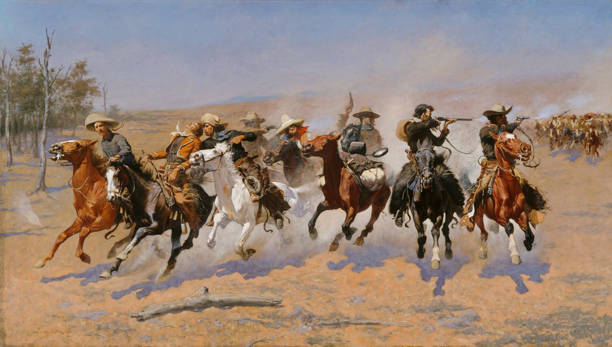 Ein Ansturm auf das Holz von Frederic Remington