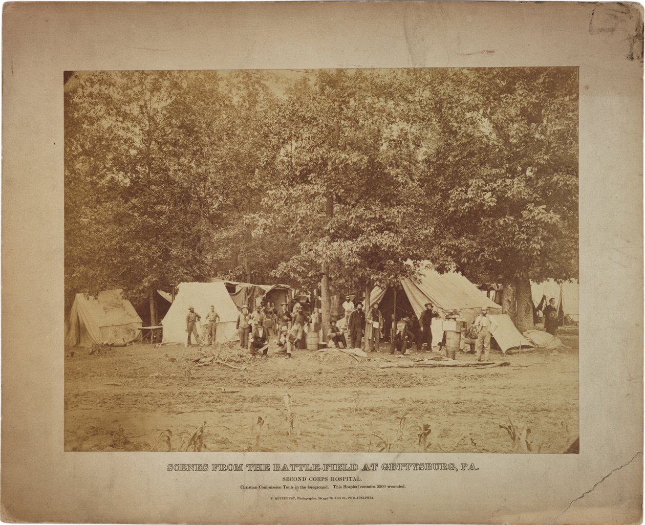 Union Second Corps Feldlazarett, Gettysburg, PA. ca. 9-11. Juli 1863 von Frederick Gutekunst