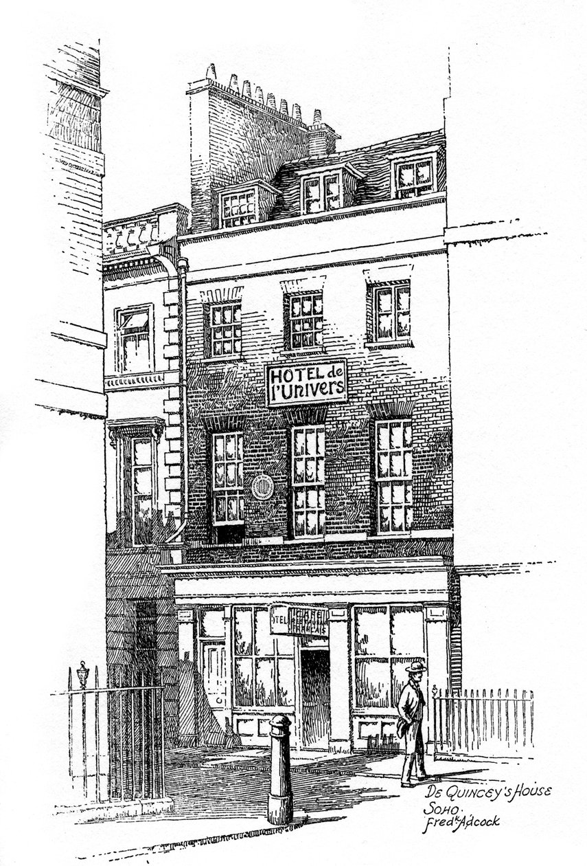 Haus von Thomas de Quincey, Soho, London, 1912 von Frederick Adcock