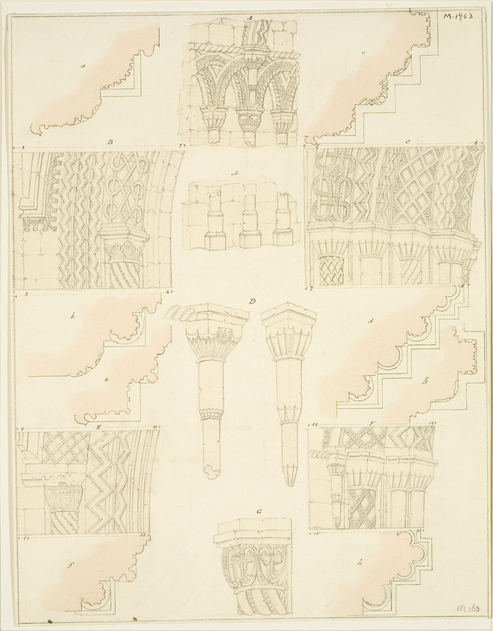 Details des College-Tors von Frederick Mackenzie